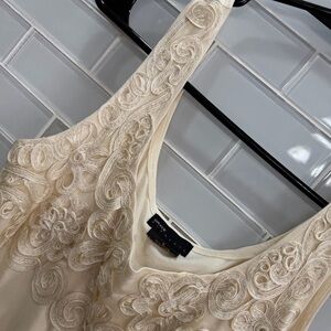 Grace Elements Cream Embroidered Lace Tank Top Size Small Elegant Floral